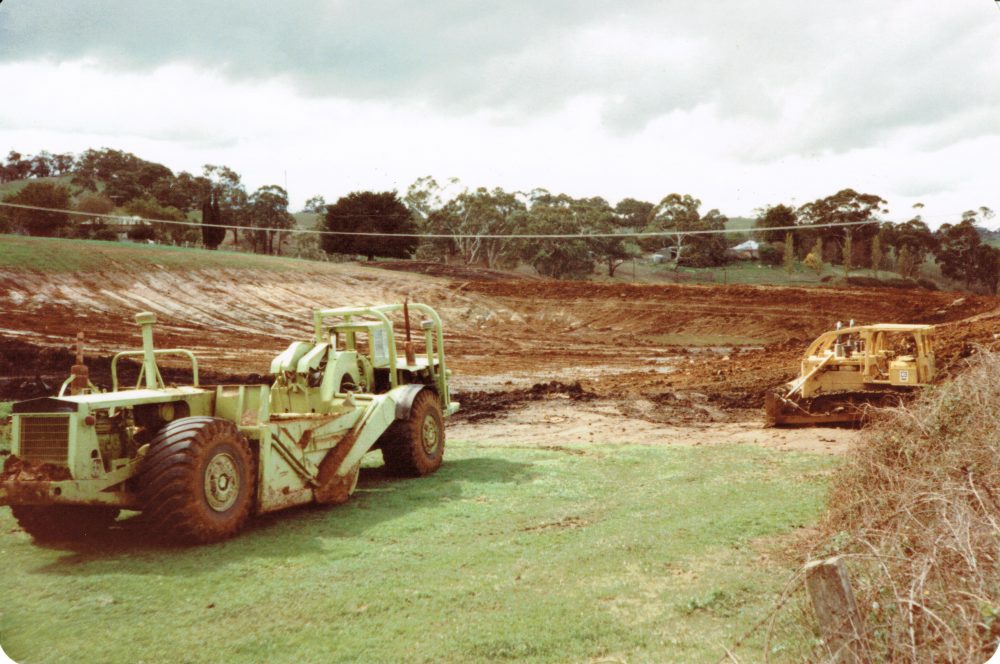 Construction of Netherhill Dam bottom flat adj Netherhill Rd