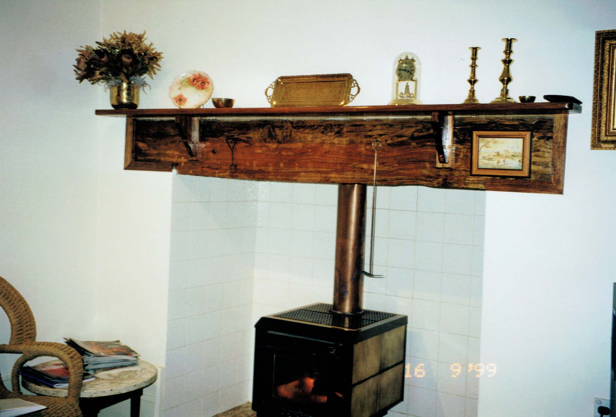 Netherhill original kitchen fireplace with original timber lintel 1948 Netherhill original kitchen fireplace with original timber lintel 1948